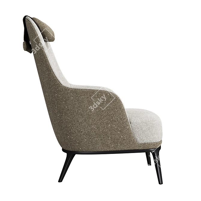 Poly S Armchair: Compact and Comfortable 3D model image 3