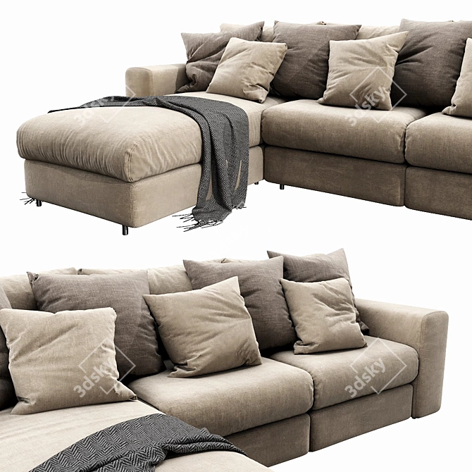 Italian Design: Ditre Freedom Chaise Lounger 3D model image 2