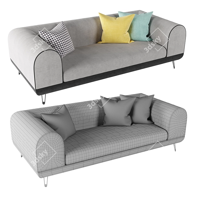 Stylish Linear Shore Sectional 3D model image 2