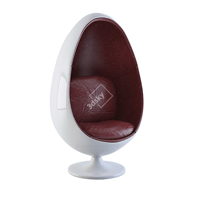 Danish Designed Ovalia Egg Chair 3D model image 2