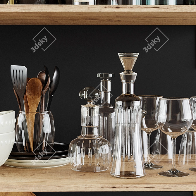 Elegant Kitchen Decor Set 3D model image 4