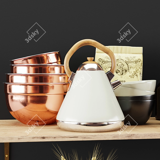 Elegant Kitchen Decor Set 3D model image 5