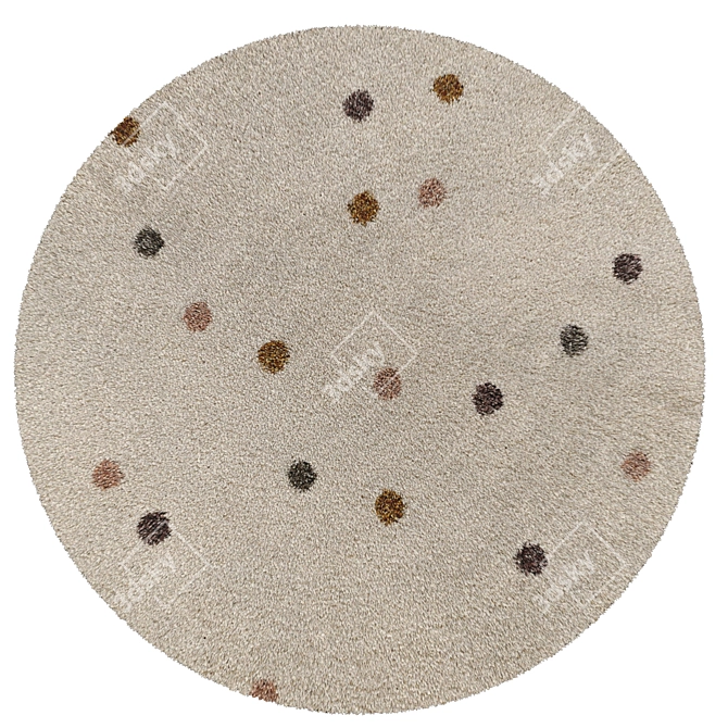  Round Polka Dot Rug for Kids Room 3D model image 1