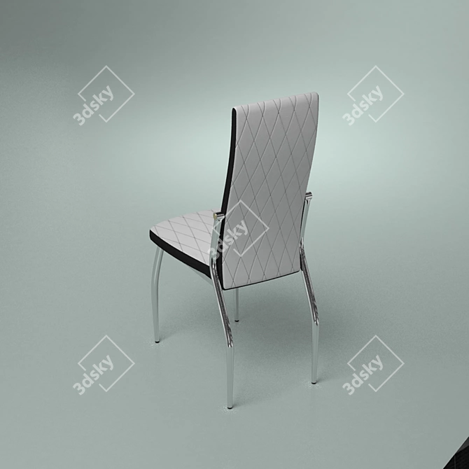 Modern White Kitchen Chair 3D model image 2