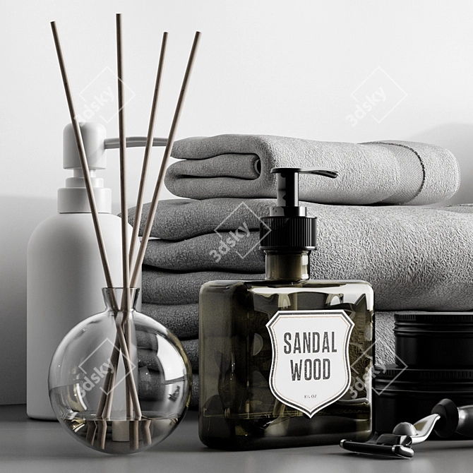 Modern Bathroom Accessories Set 3D model image 3