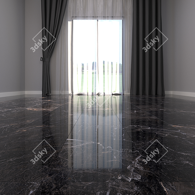 Elegant Java Black Marble Set 3D model image 2