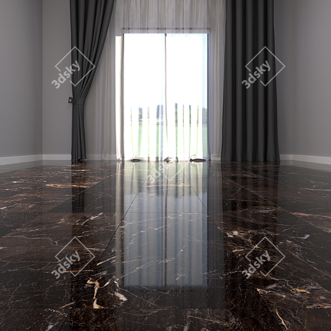 Luxury Java Brown Marble Floor Set 3D model image 2