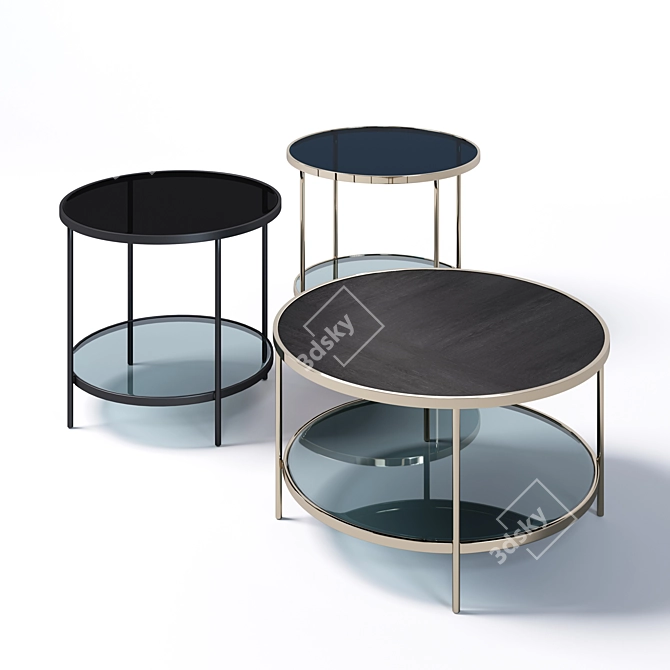 Modern Circular Coffee Table 3D model image 1