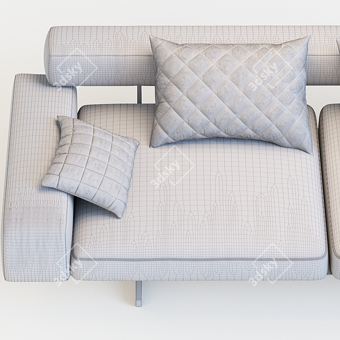 Elegant Wing Sectional Sofa 3D model image 4