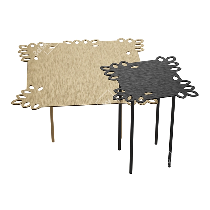 Elegant Flat Lace Coffee Table 3D model image 5