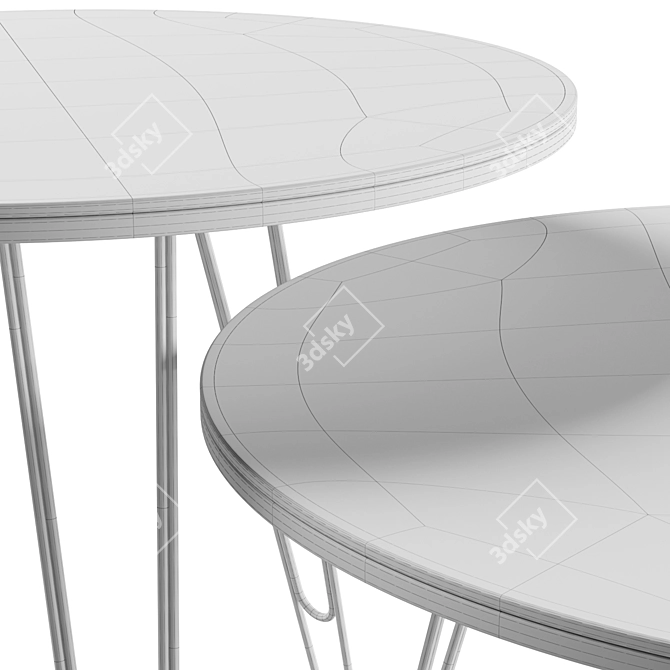 Contemporary Linear Shore Coffee Table 3D model image 4