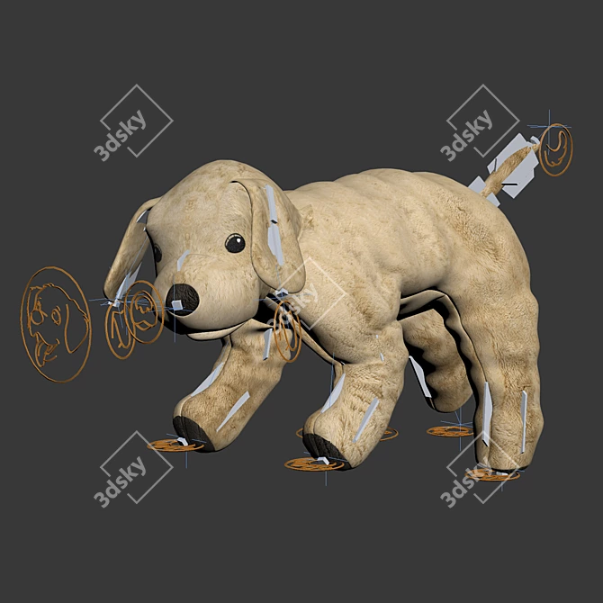 Golden Companion: GOSIG GOLDEN Soft Toy Dog 3D model image 4