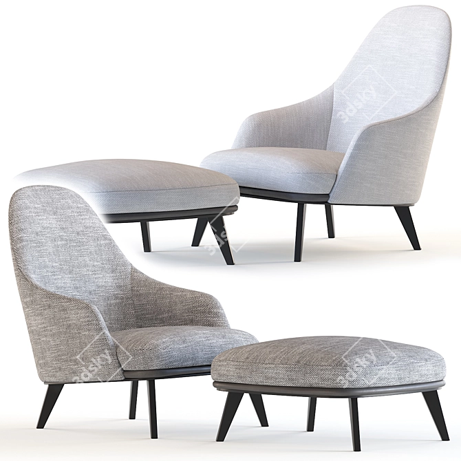 Contemporary Jane Lounge Armchair 3D model image 1