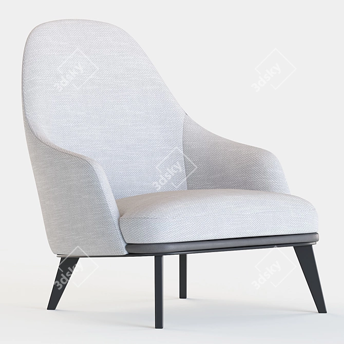 Contemporary Jane Lounge Armchair 3D model image 2