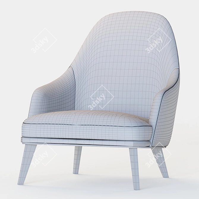 Contemporary Jane Lounge Armchair 3D model image 4