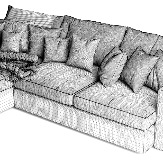 Luxurious Lounge II Sofa: Stylish & Spacious 3D model image 5