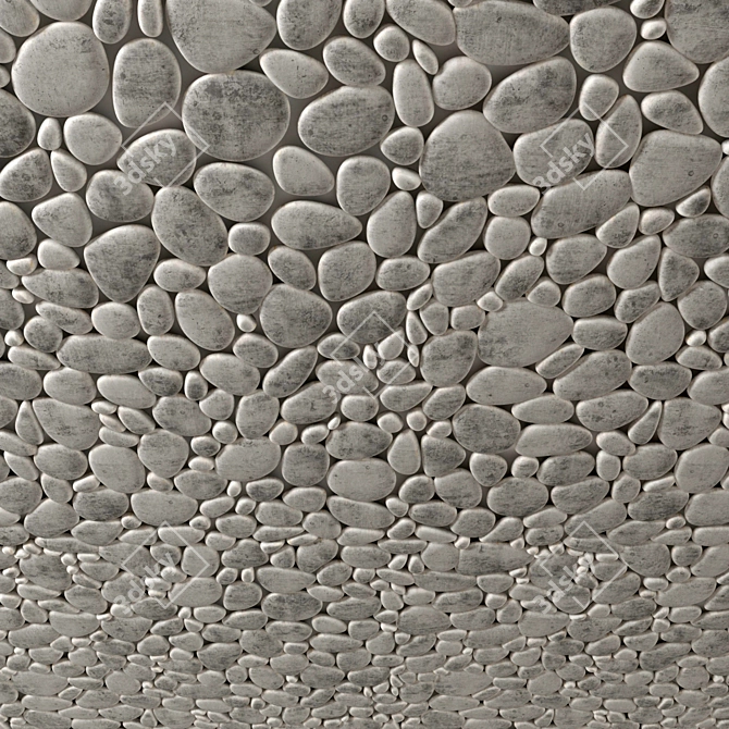 Smooth Pebble Decor: Versatile 3D Texture 3D model image 3