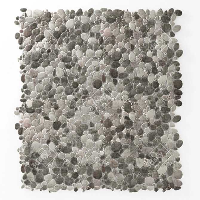 Smooth Pebble Decor: Versatile 3D Texture 3D model image 4