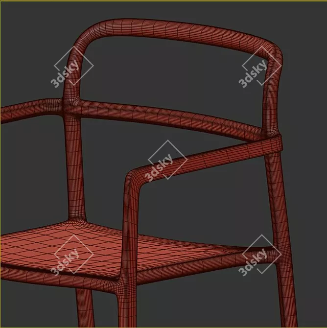 Modern Bamboo Dining Set 3D model image 4