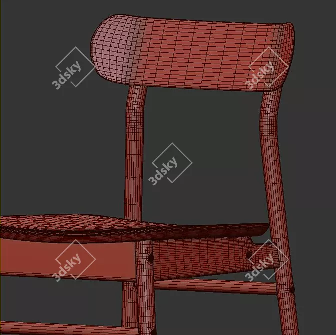 Modern Bamboo Dining Set 3D model image 5