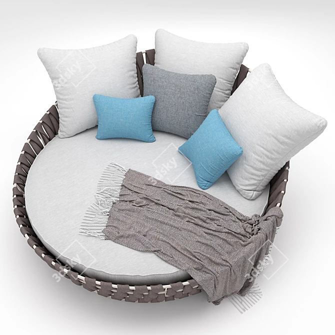 Elegant Tosca Daybed: Comfort and Style at its Finest 3D model image 2