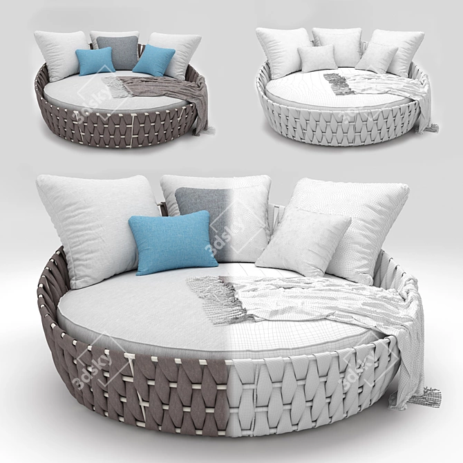 Elegant Tosca Daybed: Comfort and Style at its Finest 3D model image 3