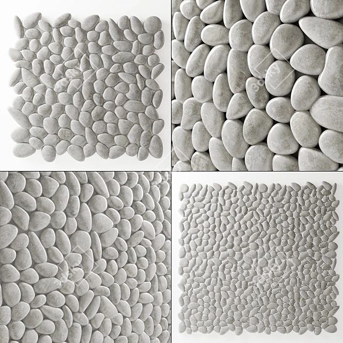 Smooth Pebble Tile for Stylish Bathroom 3D model image 1