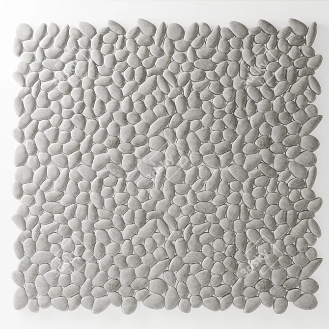 Smooth Pebble Tile for Stylish Bathroom 3D model image 3