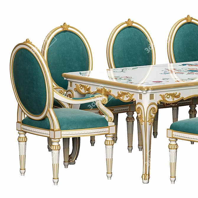 Andrea Fanfani Pranzo Classic Dining Table 3D model image 3