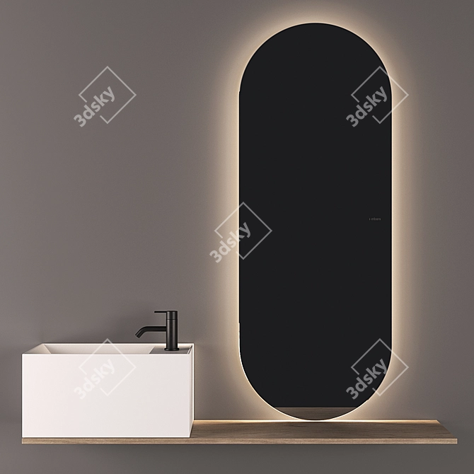 Inbani Facett Mirror - Stylish and Practical 3D model image 1