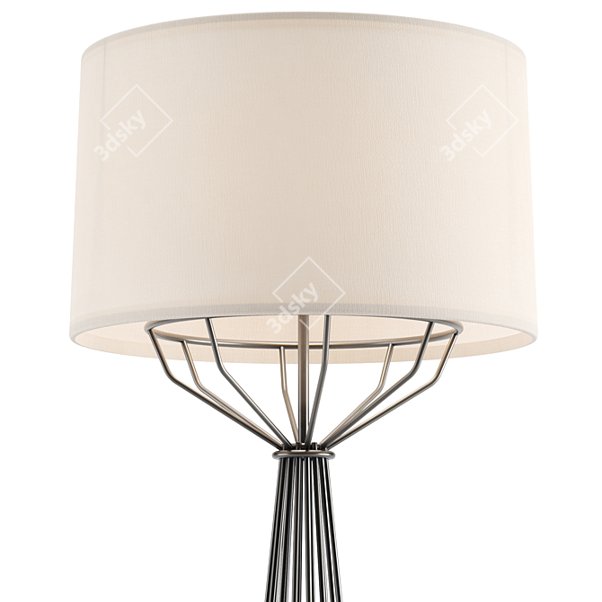 Sleek Graphite Floor Lamp 3D model image 2