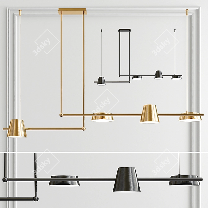 Elegant Toivola Pendant Light 3D model image 1