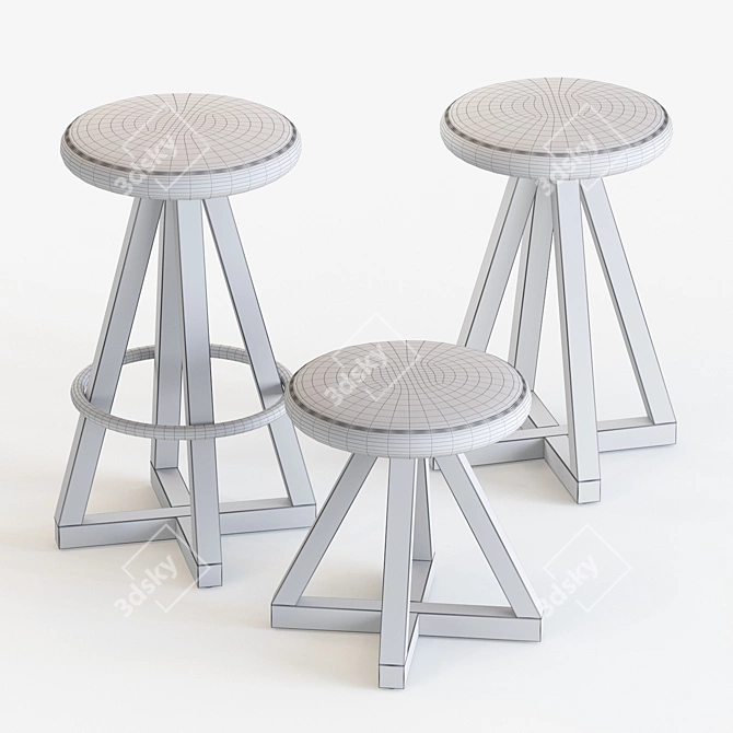 Artless X Stool: Modern Elegance 3D model image 4