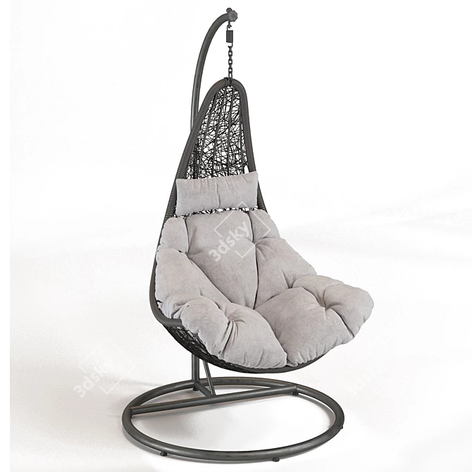 Modern Synthetic Fiber Hanging Chair 3D model image 1