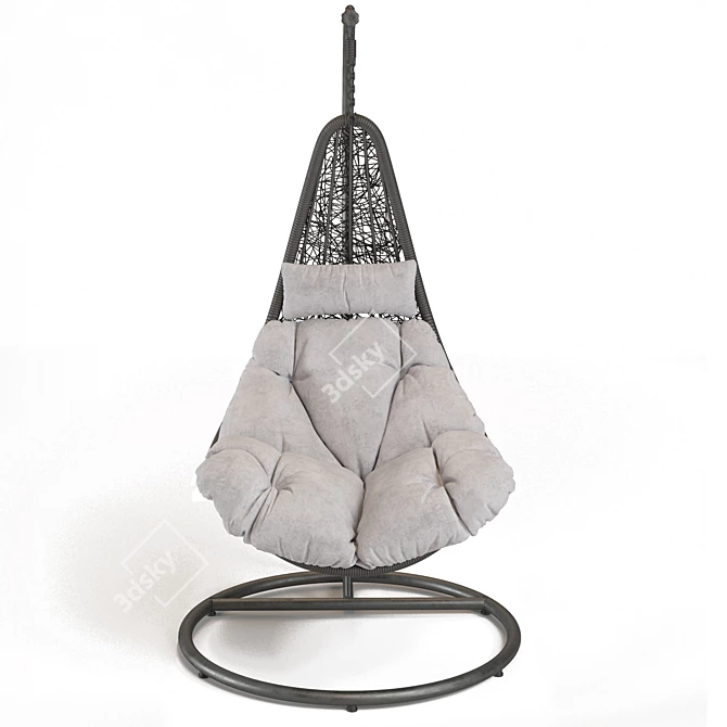 Modern Synthetic Fiber Hanging Chair 3D model image 2