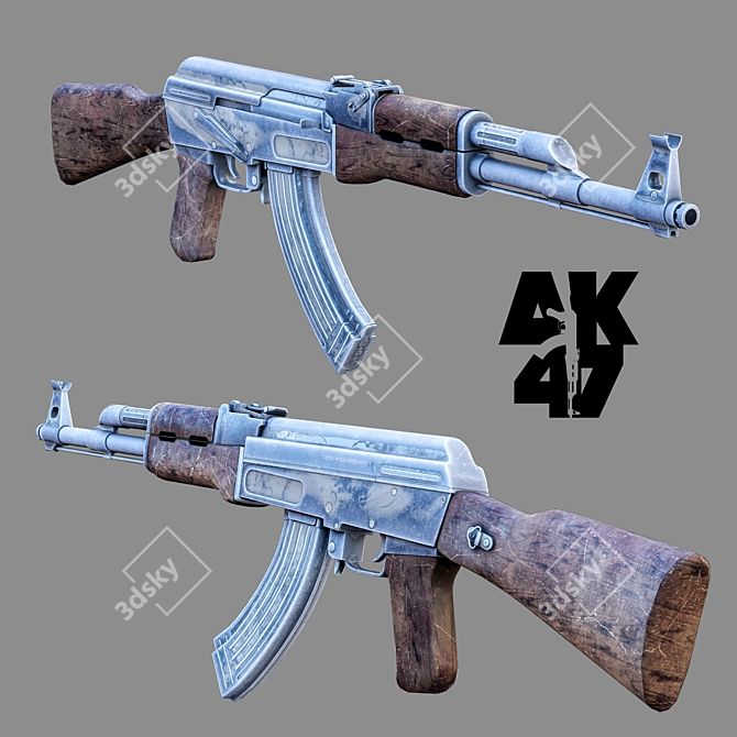 Deadly Defender: AK47 3D model image 1