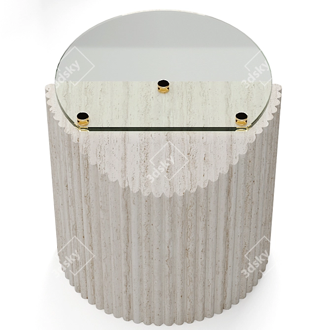 Travertine Modern Side Table: David Nicolas C-031 3D model image 3
