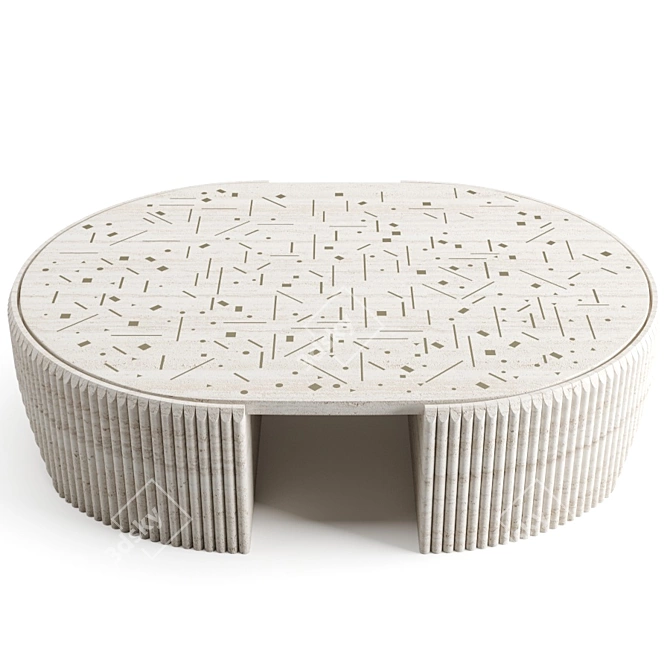 David Nicolas C-040 Traventine Center Table 3D model image 2