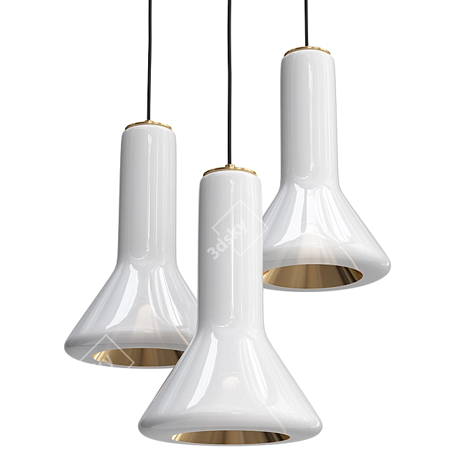 Whistle White Pendant Lamp 3D model image 1