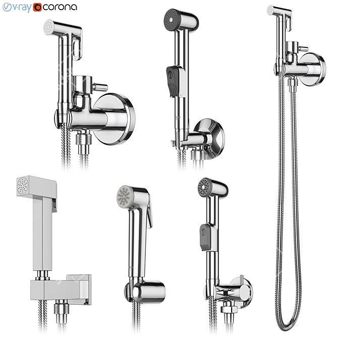 Hygienic Shower Set: GROHE, Griferías Galindo, Ravak, Gessi 3D model image 1