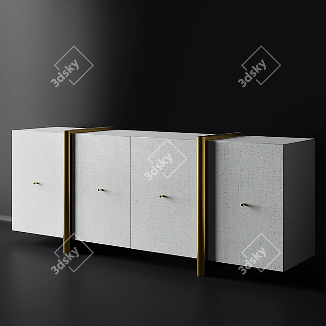 Modern Dorset Linen Credenza 3D model image 5