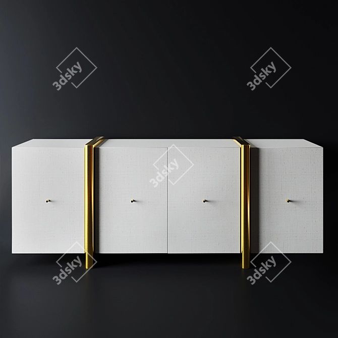 Modern Dorset Linen Credenza 3D model image 6