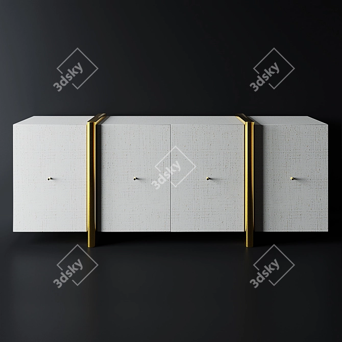 Modern Dorset Linen Credenza 3D model image 8