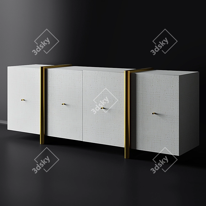 Modern Dorset Linen Credenza 3D model image 9