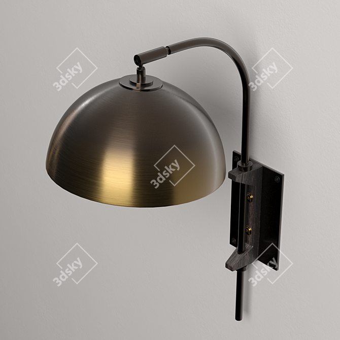 Pigalle Gold Copper Wall Light 3D model image 2