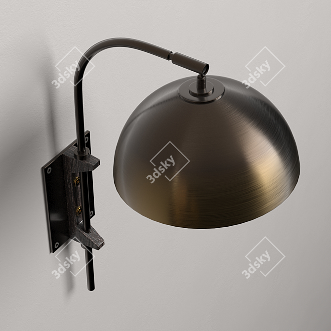 Pigalle Gold Copper Wall Light 3D model image 5