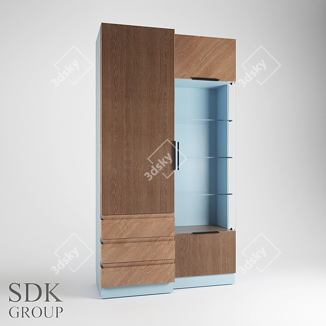 Glisse Display Cabinet: Modern, Spacious, and Elegant 3D model image 1