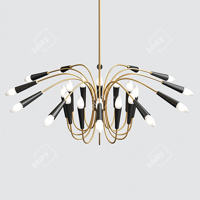 Elegant Aretha Suspension Light 3D model image 2
