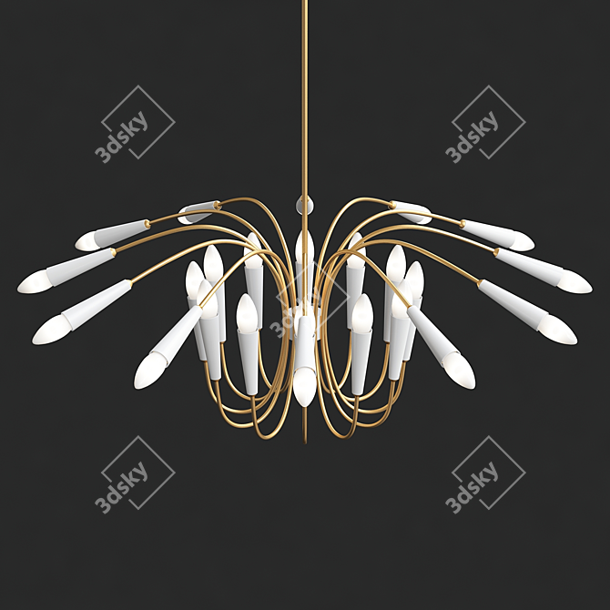 Elegant Aretha Suspension Light 3D model image 3
