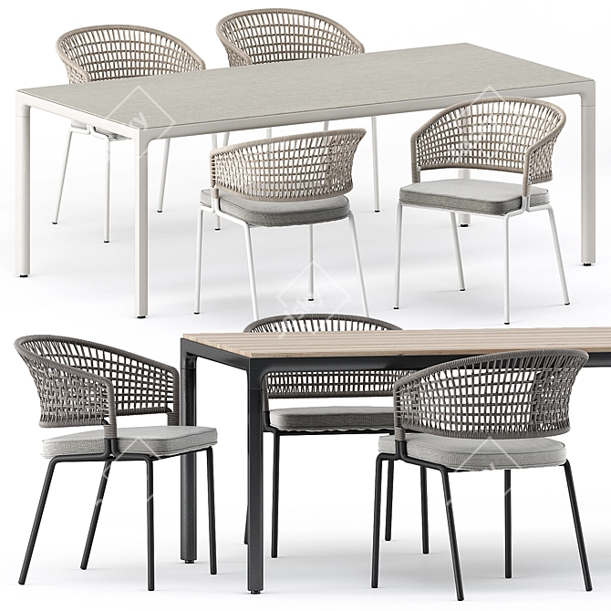 Modern ILLUM Table & CTR Armchair 3D model image 1